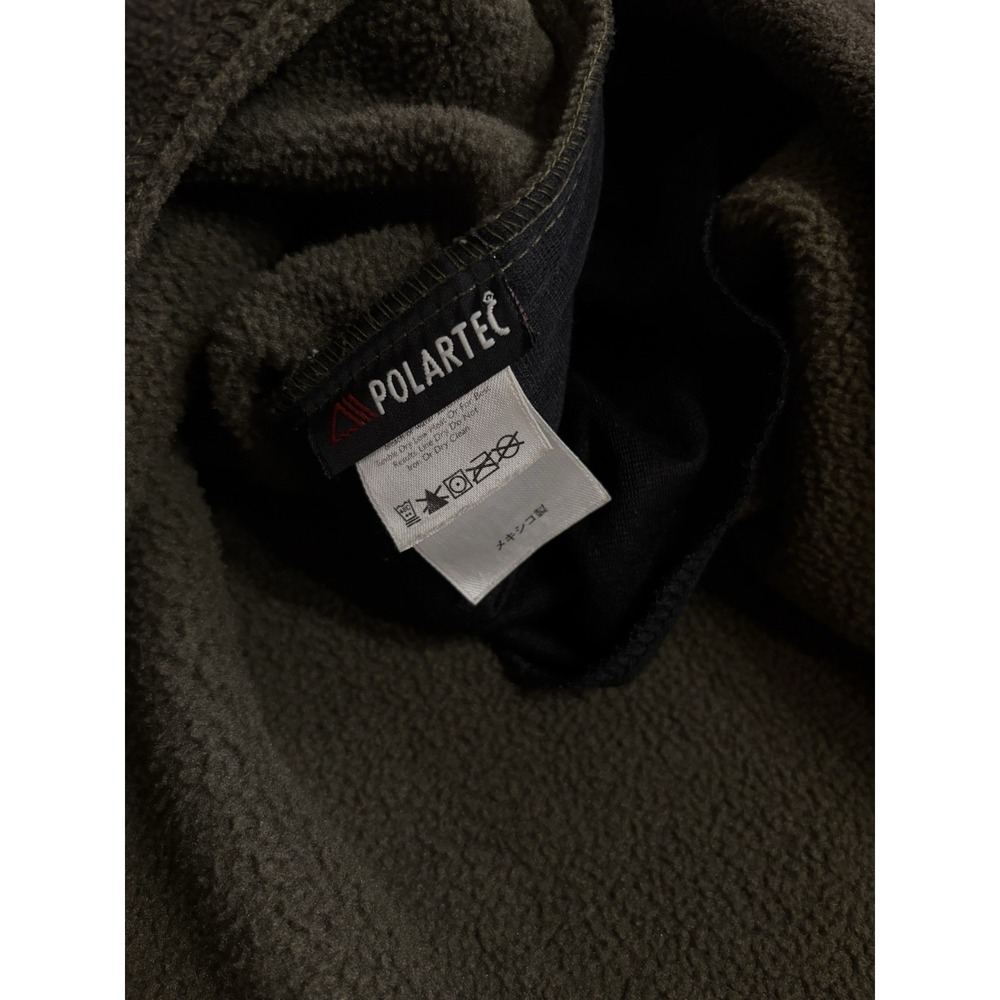 Vintage Eddie Bauer Mens L Fleece Pullover Quarter Zip Olive Outdoor Jacket - Picture 5 of 6